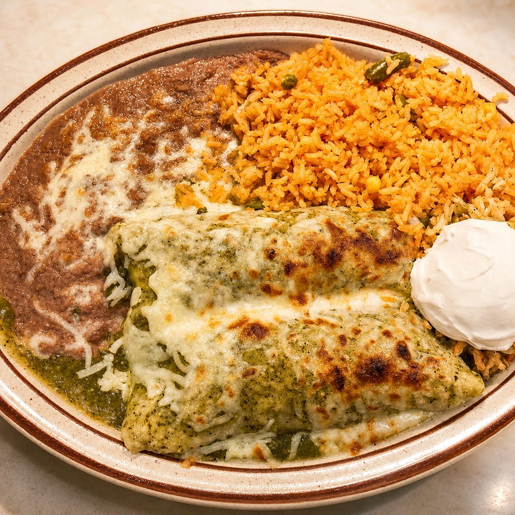 Enchiladas verdes.
